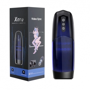 Автоматичний інтерактивний мастурбатор для чоловіків з пульсацією та керуванням зі смартфона прозорого кольору Magic Motion Xone