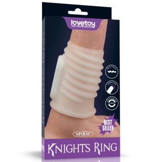 Вібронасадка на член білого кольору Lovetoy Knights Ring