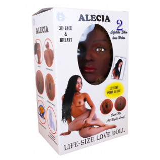 Гумова лялька для сексу з вставкою-вагіною з кібершкіри і вібростимуляцією BOSS ALECIA 3D