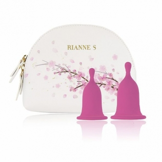 Менструальні чаші в косметичці рожеві Rianne S Femcare 2 штуки