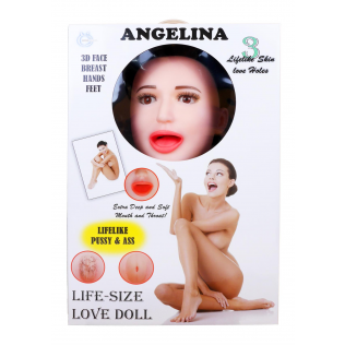 Надувна лялька для сексу з вставкою з кібершкіри і вібростимуляцією BOSS ANGELINA 3D